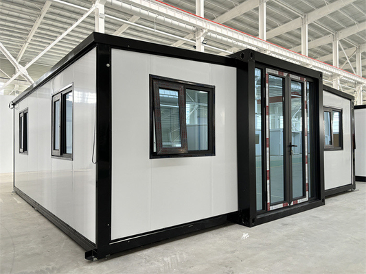 Casa de contêineres móvel dobrável expansível dupla asa pré-fabricada modular versátil