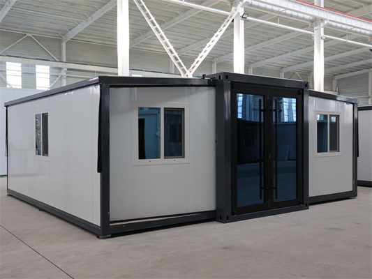 Casa de contêineres móvel dobrável expansível dupla asa pré-fabricada modular versátil