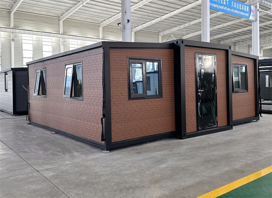 Casa de contêiner de expansão de tijolo vermelho de 20 pés