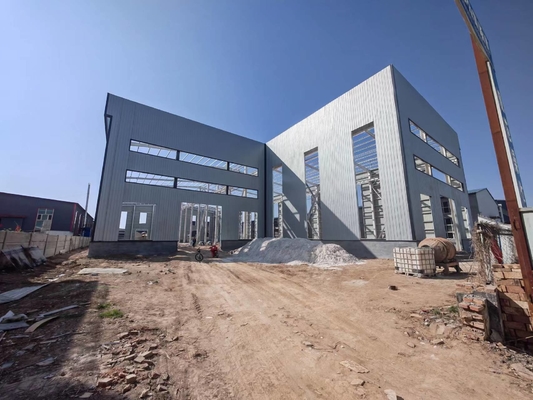 Oficina química industrial pintada da construção de aço da armação de aço pré-fabricada